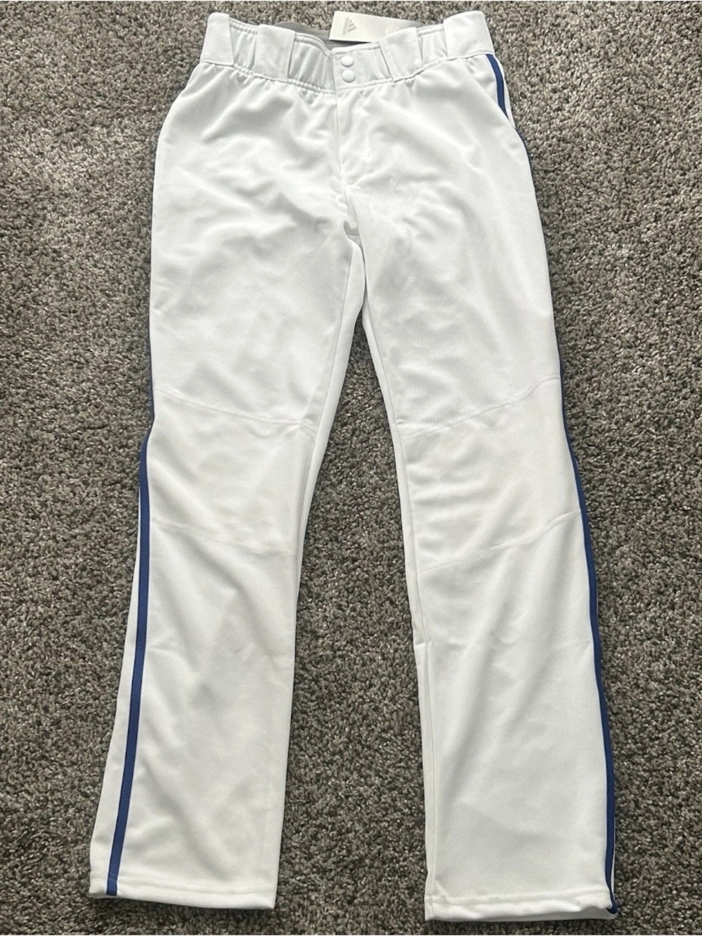 Adidas Icon Pro Piped Baseball Pants White Royal Blue Size Youth XL GQ9155